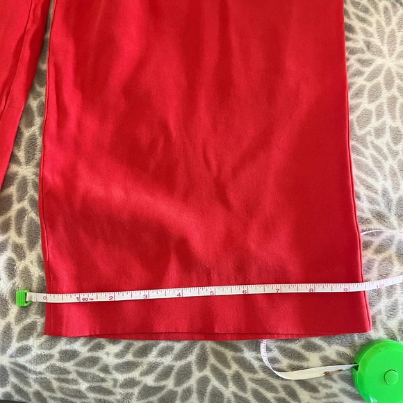 Ann Taylor Red Wide Leg Sailor Pants sz 10 Petite Button Front High Waist Office - Picture 8 of 10